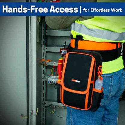 Zippered Electricians Tool Pouch, 1680D Technician Tool Bag with Handle, Zippered Electrician's Tool Pouch for Electrician, Carpenter, Mechanical
