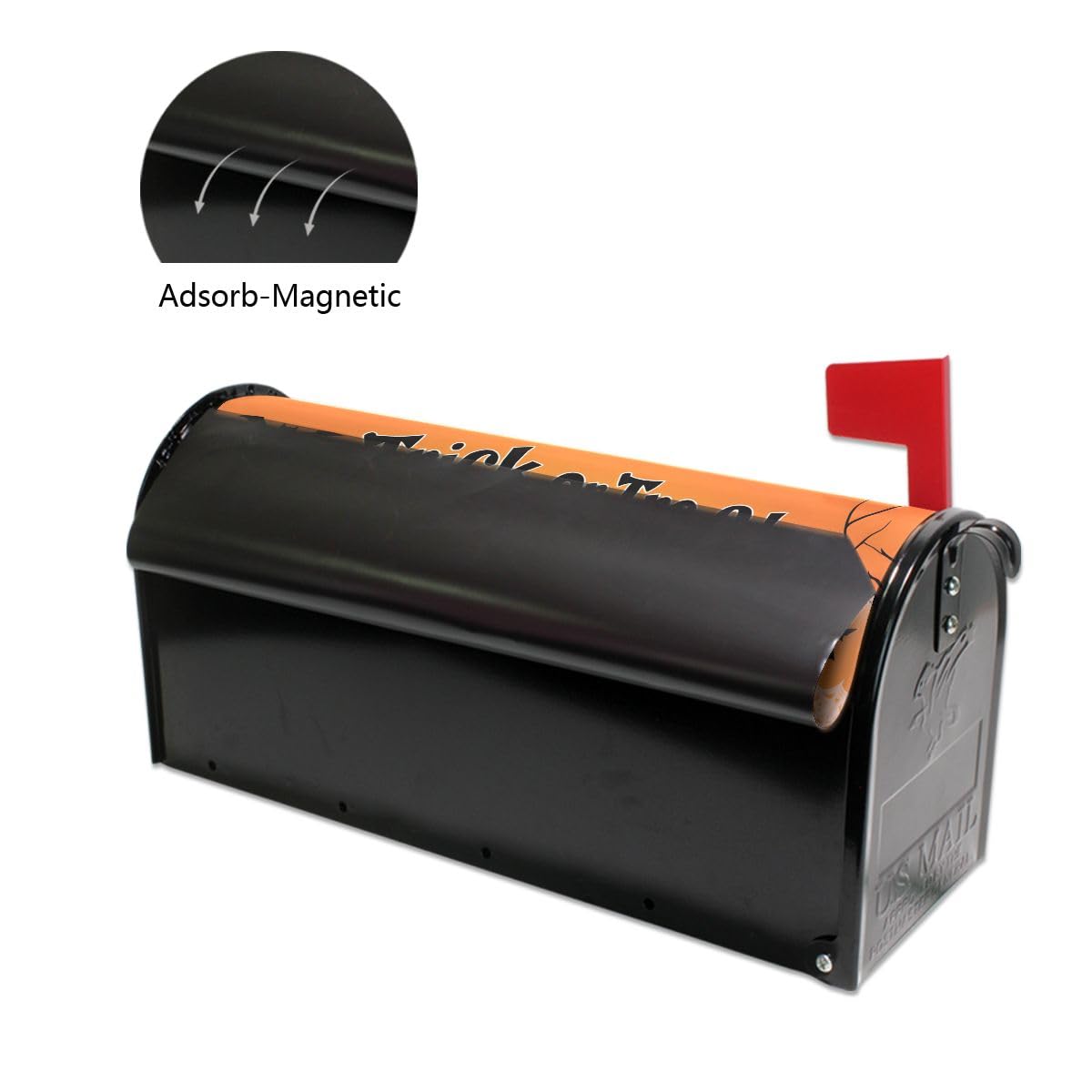 SUABO Halloween Ghost Pumpkin Mailbox Cover Magnetic Mailbox Wrap Post Letter Box Cover Home Decorative for Standard Mailboxes