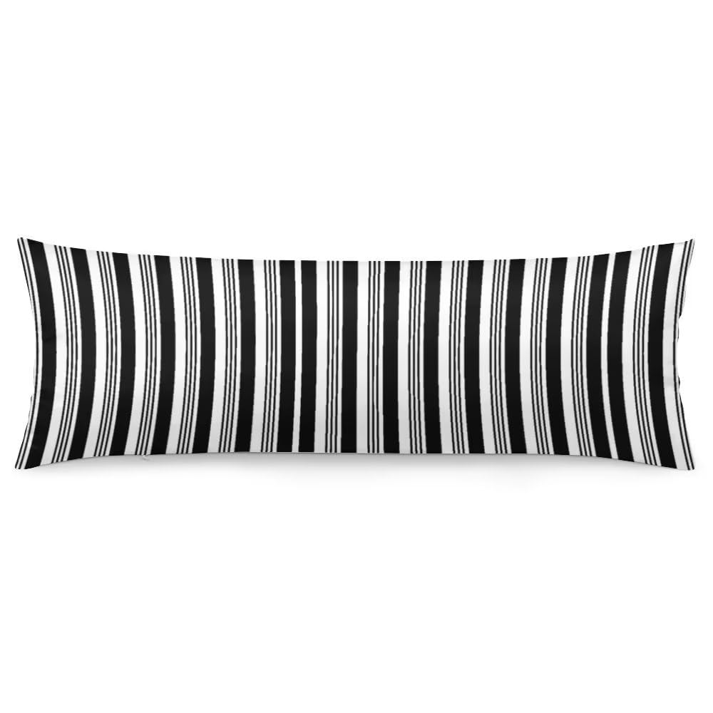 White and Black Stripe Body Pillow Cover Black and White Striped Throw Pillow Covers Modern Long Pillow Case Protector with Zipper Decorative Soft Rectangle Bed Pillowcases for Bedroom,Couch 20"x54"