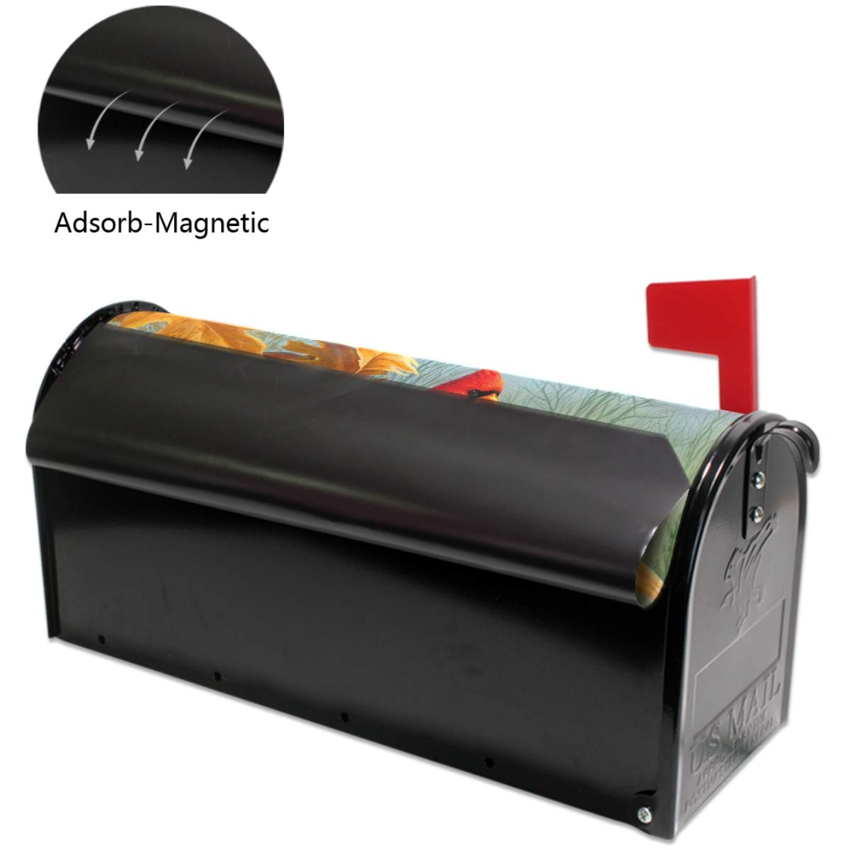 Wamika Autumn Melody Mailbox Covers Standard Size Fall Cardinal Bird Sunflower Maple Leaves Magnetic Mail Wraps Cover Letter Post Box 21" Lx 18" W