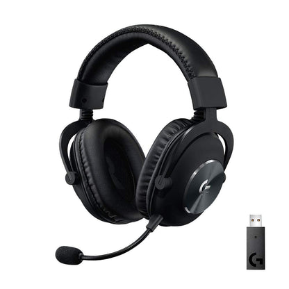 Logitech G PRO X Wireless Lightspeed Gaming Headset Gen 1: Blue VO!CE Mic Filter Tech, 50 mm PRO-G Drivers, and DTS Headphone:X 2.0 Surround Sound - Black