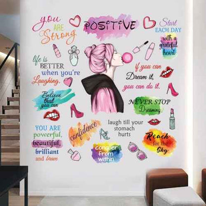 Vinyl Wall Quotes Stickers - Inspirational Peel & Stick Motivational Wall Decals for Girl Bedroom & Living Room