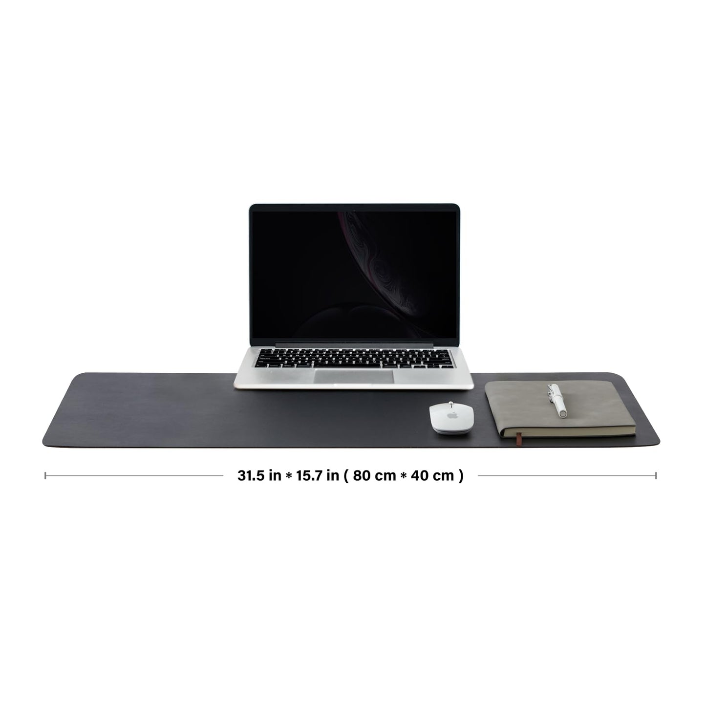 Cork Desk Mat - Dual-Sided Desk Pad for Office and Home - Desk Organization and Accessories - Ideal for Large Mouse Pad and Desk Mats on Top of Desks(Black,80cmx 40cm)