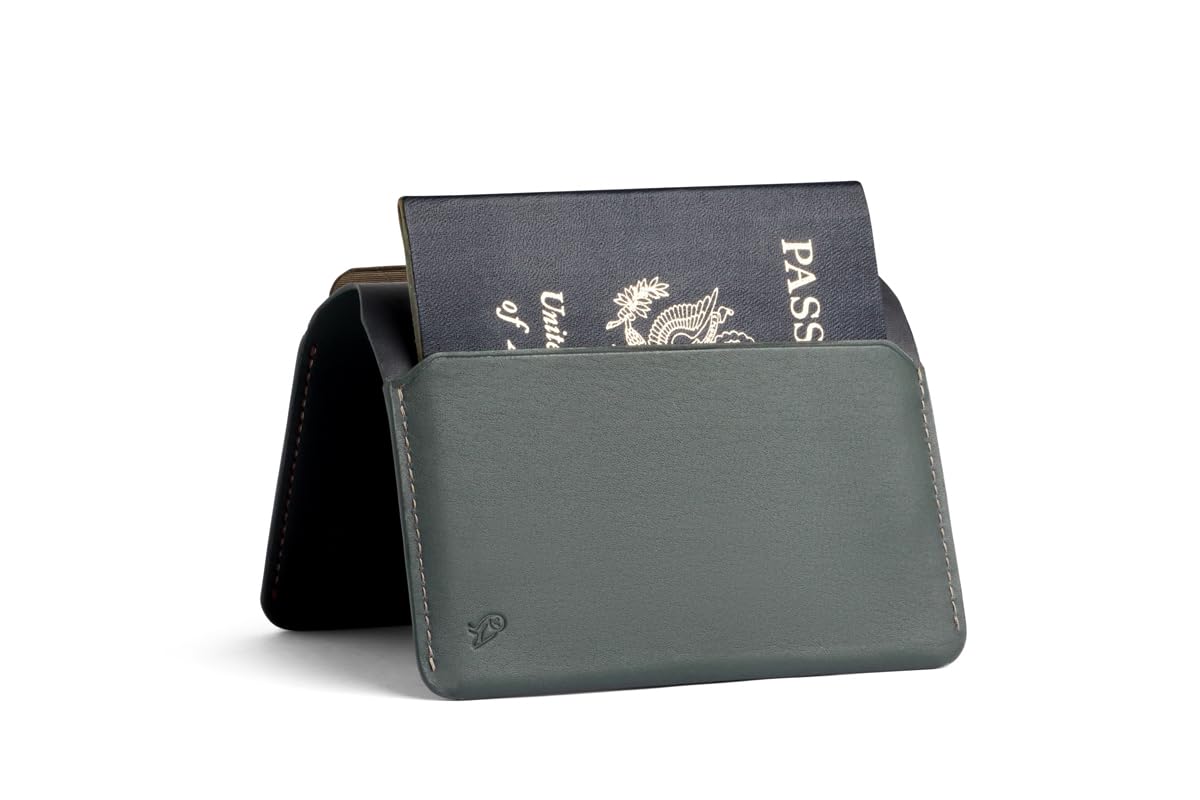 Bellroy Passport Cover (slimline travel wallet/pouch with card slots and space for cash plus travel documents) - Everglade