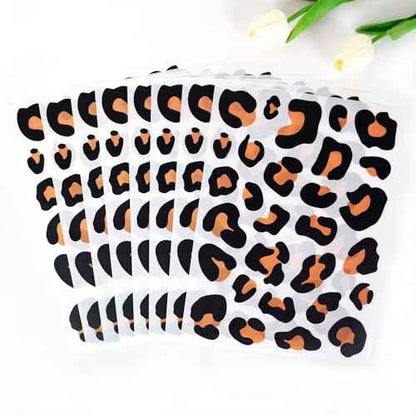 12 Sheets 348 Pcs Leopard Print Wall Decals - Cheetah Print Wallpaper for Bedroom, Living Room, Classroom Decoration