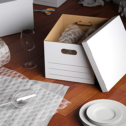 Amazon Basics Storage/Filing Boxes with Lift-Off Lid, Letter/Legal Size, Collapsible, Tape-Free Assembly, White, 16.2" L x 12.5" W x 10.5" H, 20-Pack