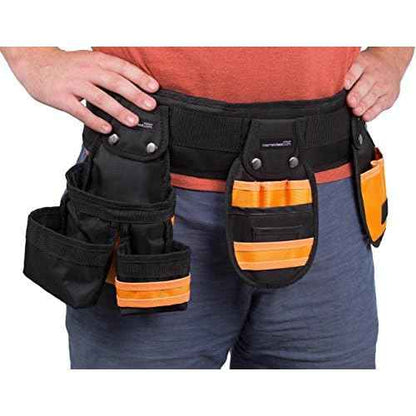 Internet¡¯s Best Tool Belt Carpenter Apron - 10 Pockets - Quick Release Work Belt with Utility Pouch - Handyman Rig - Removable Bags