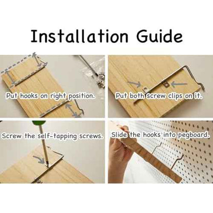 SEVENY 1 Pack Pine Wooden Pegboard Shelf Wall Organizer,Shelves for PegBoard, Wooden Board for Walls Home, Garage Tool Storage, Office Organization, Kitchen, Craft Room, Garden, Garage,Large