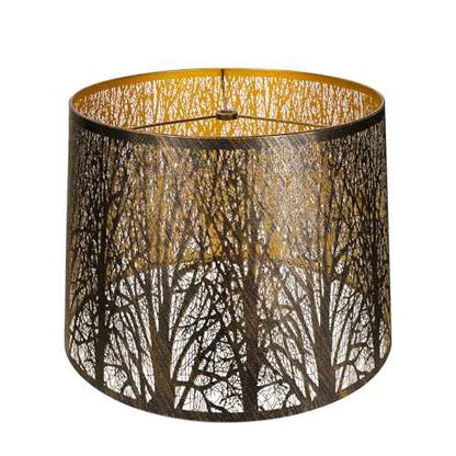 Large Metal Lampshade Forest Etching Forest Lamp Shade Pattern 12'' Top ¡¿ 14'' Bottom ¡¿ 10" Height Fits For Table Lamps and Floor Lamps Spider Fitter