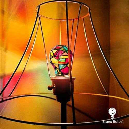 Tiffany 4 Pack Stained Glass Light Bulbs - A19 2W (25W Equivalent) E26 Base Mosaic Night & Party Light
