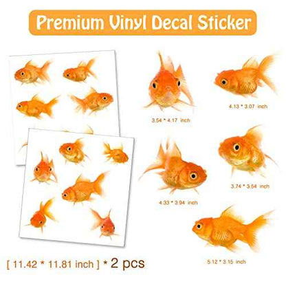Vinyl Stickers 12 Goldfish Wall Decals Peel and Stick Wall Decor Stickers for Home Bathroom Kitchen Windows Wall Decor Laptop Sticker Car Decal Travel Luggage Sticker Decorations