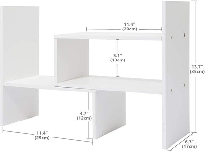 Expandable Wood Desktop Bookshelf Desktop Organizer Office Storage Rack Wood Display Shelf - Free Style Display True Natural Stand Shelf Rack Assemble