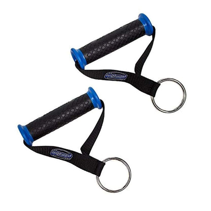 Bodylastics Resistance Band Handles, Ergonomic Gym Handles with Upgraded TPR Waffle Exercise Grips, Strong Handles for Resistance Bands with Nylon Webbing and Welded O-Rings