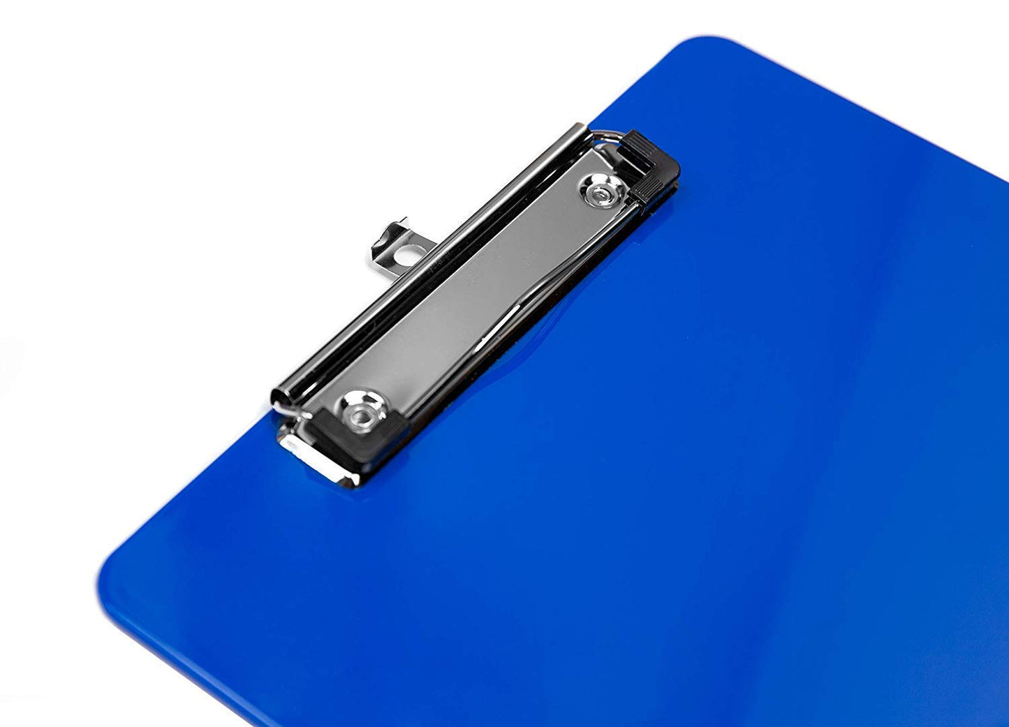 Blue Plastic Clipboard with Low Profile Clip (Pack of 12) - Letter Size Clip Board Blue with Flat Clip, A4 Size Acrylic Clipboard for Boys and Girls | Cute Aesthetic College & Back to School Supplies