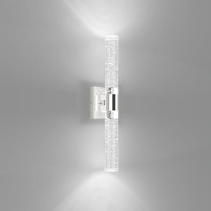 Tipace LED Bathroom Sconces Wall Lighting with Crystal Glass,Chrome Bathroom Vanity Light Fixtures,Modern Wall Lights for Mirror Living Room Hallway(6000K)