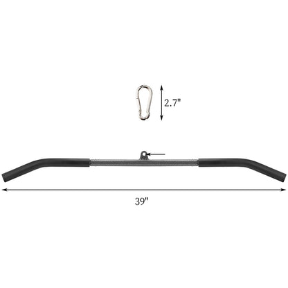Mezchi 39"/99cm LAT Pull Down Attachments, LAT Pull Down Bar with Non-Slip Handle, LAT Bar Cable Machine Attachment for Gym, Muscle Building, Muscle Building