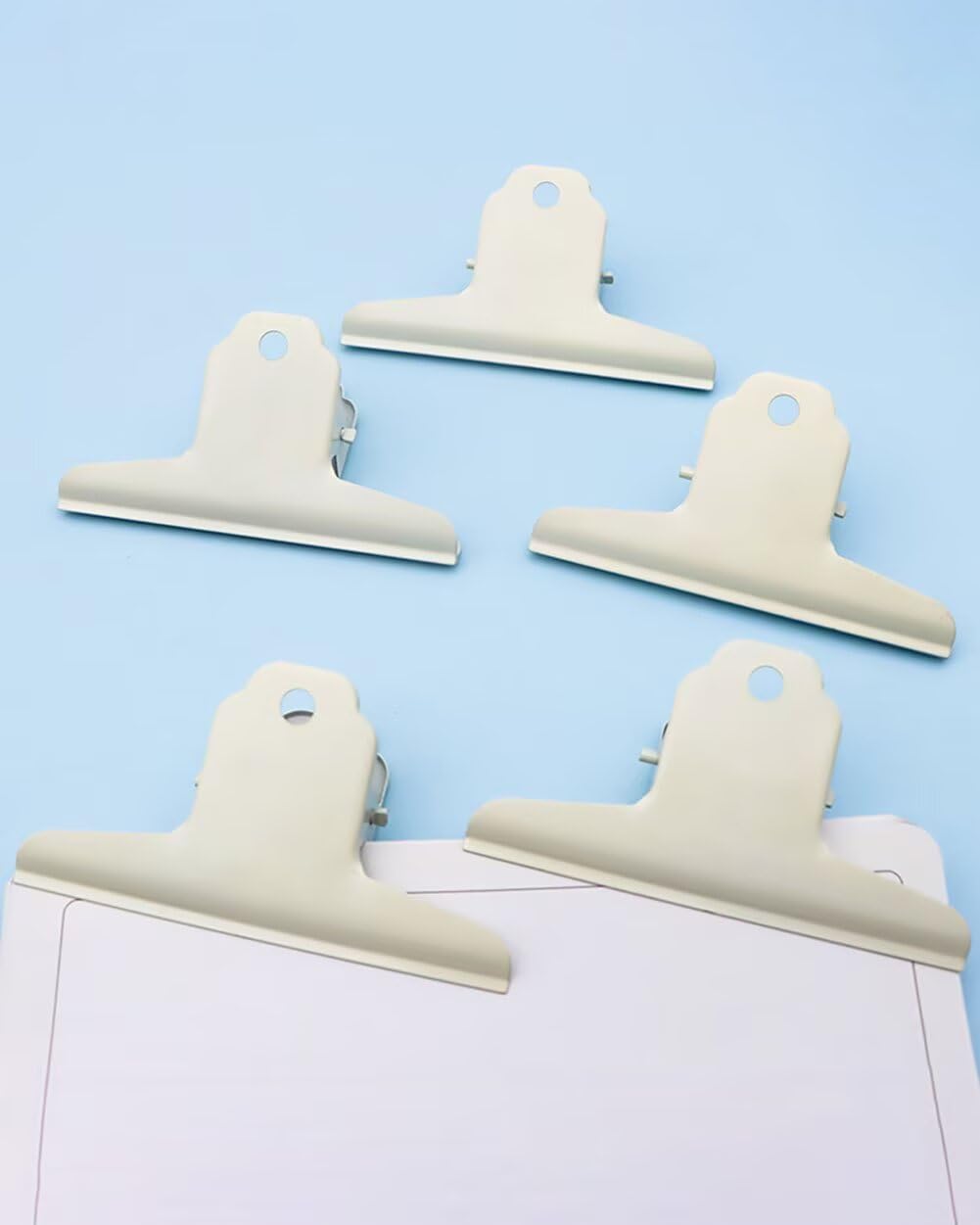 2PCS Extra Large Binder Clips Metal Bulldog Clips Large Paper Clamps Holder Chip Clips for Home School Office Drawing Bag White 4inch