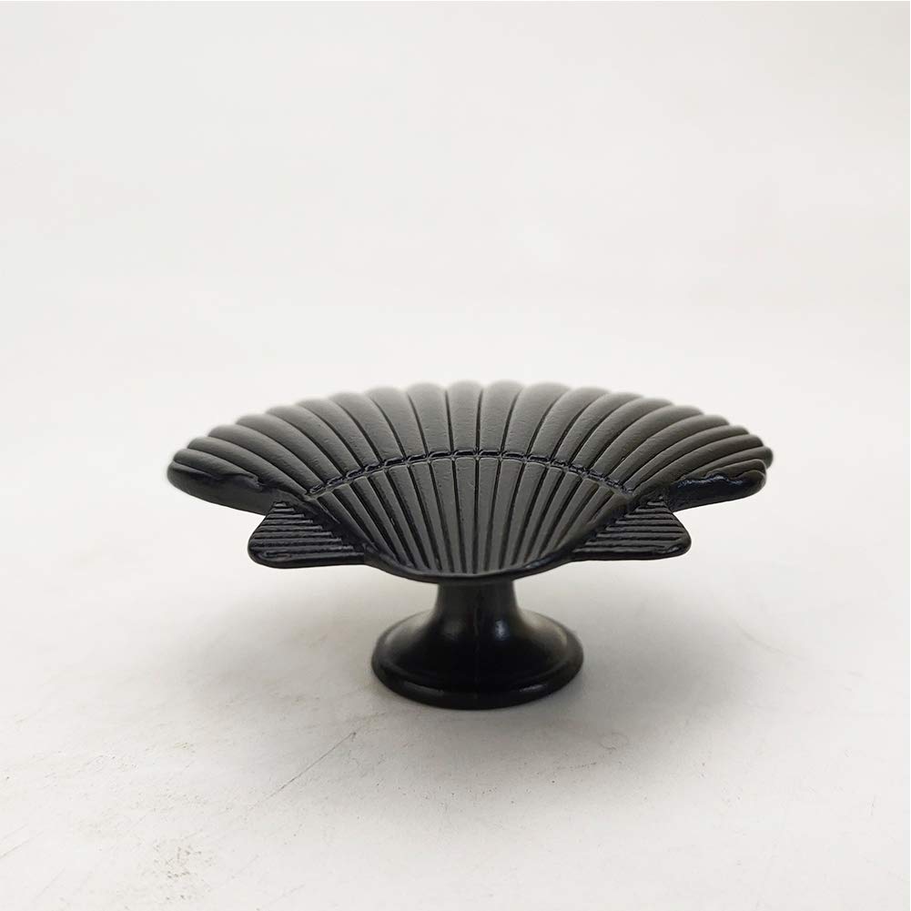 brandname Laide Seashell Drawer Pulls Handles Zinc Alloy for Kitchen Cabinet Dresser Cupboard Wardrobe Beach Ocean Theme Knobs Hardware Decoration 4 Pieces (Black)