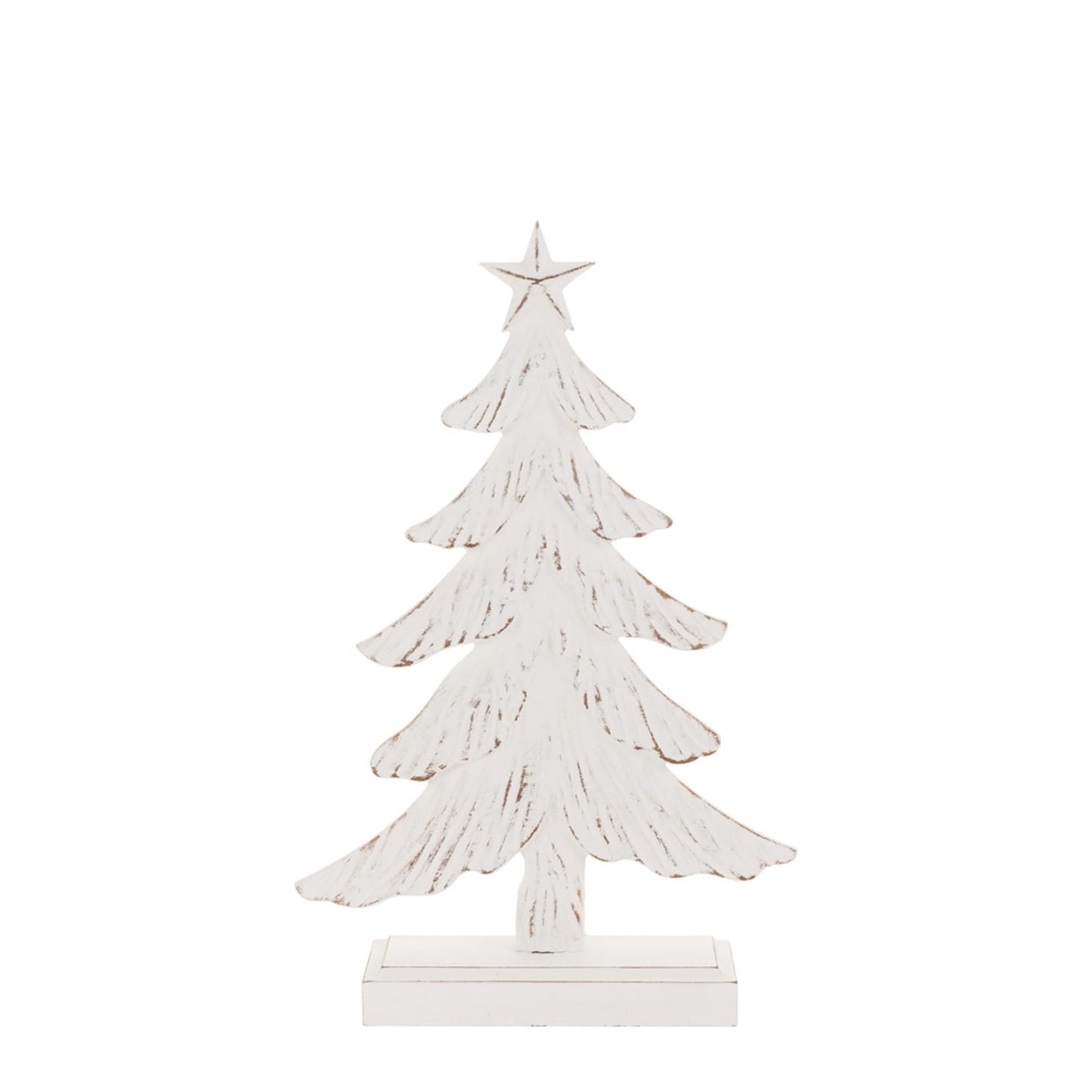 Boston International Christmas Tree for Tabletop Mantel Shelf Winter Holiday Decorations for Home, 3 Sizes, Weathered Winter White Trees