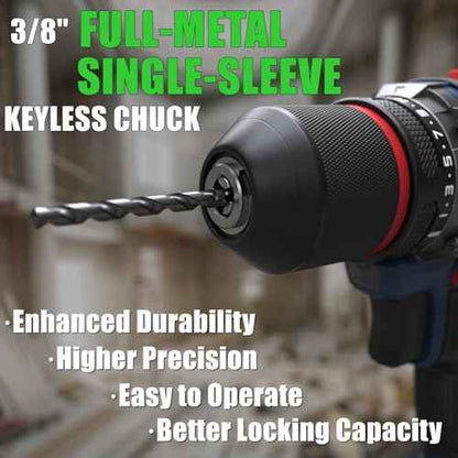 20V Cordless Drill Set, Brushless Power Drill with 2 Batteries and Charger, 3/8-Inch Metal Chuck, 22 Torque Settings, Drill/Driver Bits and Tool Bag Included