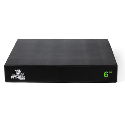 Champion Sports Foam Plyometric Box, 6 inch, Black - Durable Jump Boxes for Training with Handles, Hook and Loop Flaps - Stackable Plyo Box Jumps for Gym - Premium Cross Training Equipment
