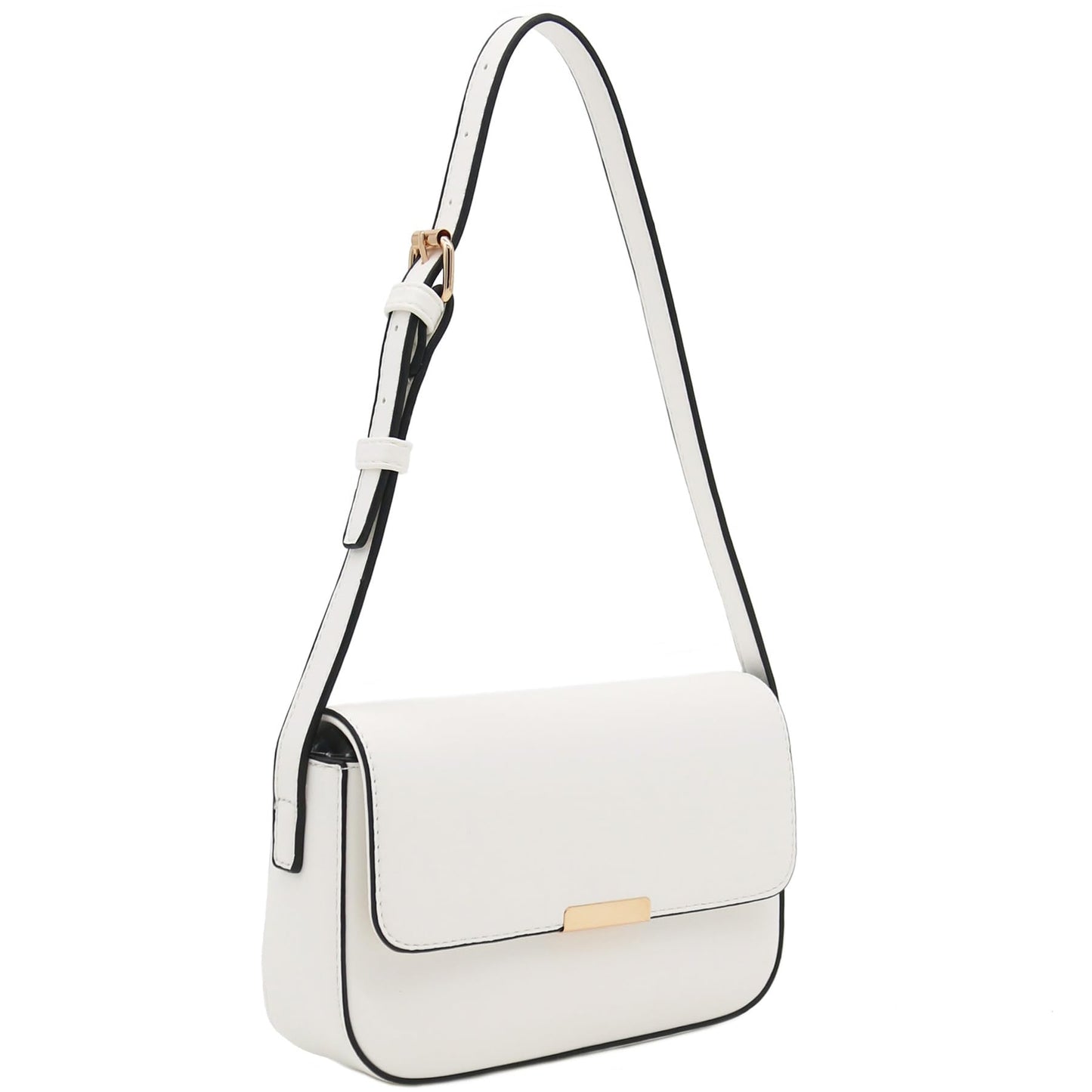 Mini Classic Rectangular Flap Purse Underarm Shoulder Bag (White)