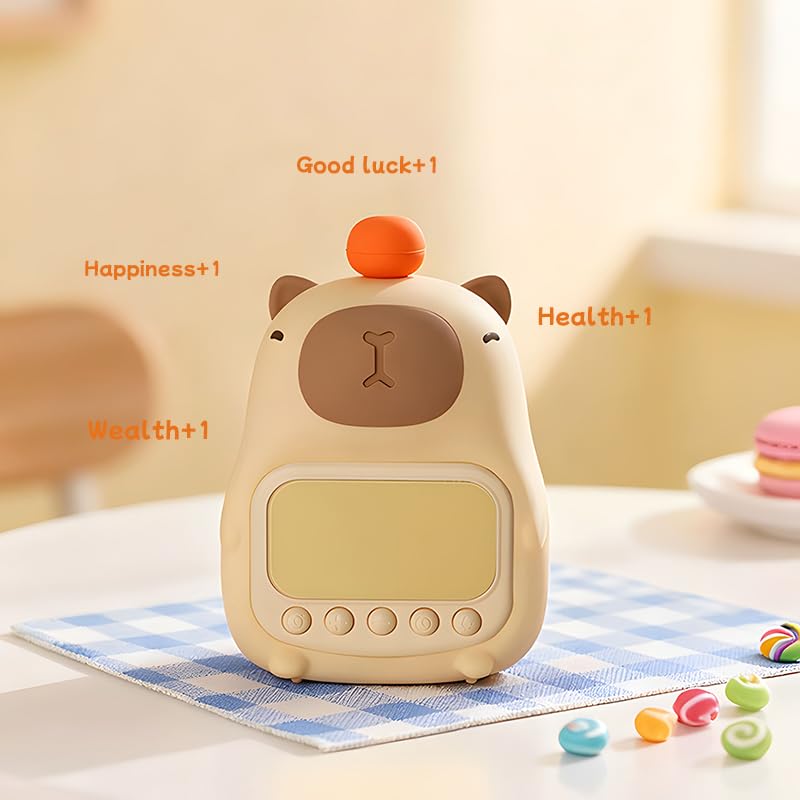 DNBFLLK Capybara Alarm Clock with Night Light for Kids, Cute Toddler Alarm Clocks for Bedrooms Ok to Wake Clocks for Girls and Boys, Rechargeable Silicone Animal Tabletop Lamp for Kid