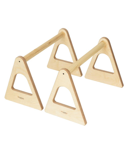 Beyond Balance Wood Parallettes Push-up Bar Dip Station | Handstands Planche Push-ups L-sits Dips Acrobatics (Large)