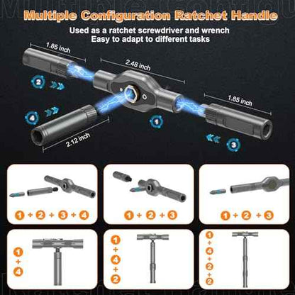 42 In 1 Magnetic Screwdriver Set, Ratcheting Screwdriver Set with Detachable Handle, Multi Magnetic Bits, Portable Repair Tools for DIY, Electronics, Car, Bicycle, Computer(Orange)