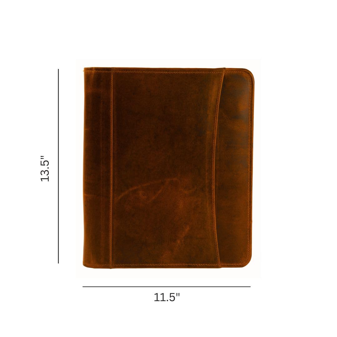 Jajmo Legacy Top Grain Leather Portfolio - Professional Business Padfolio & Document Organizer with Writing Pad for Men & Women