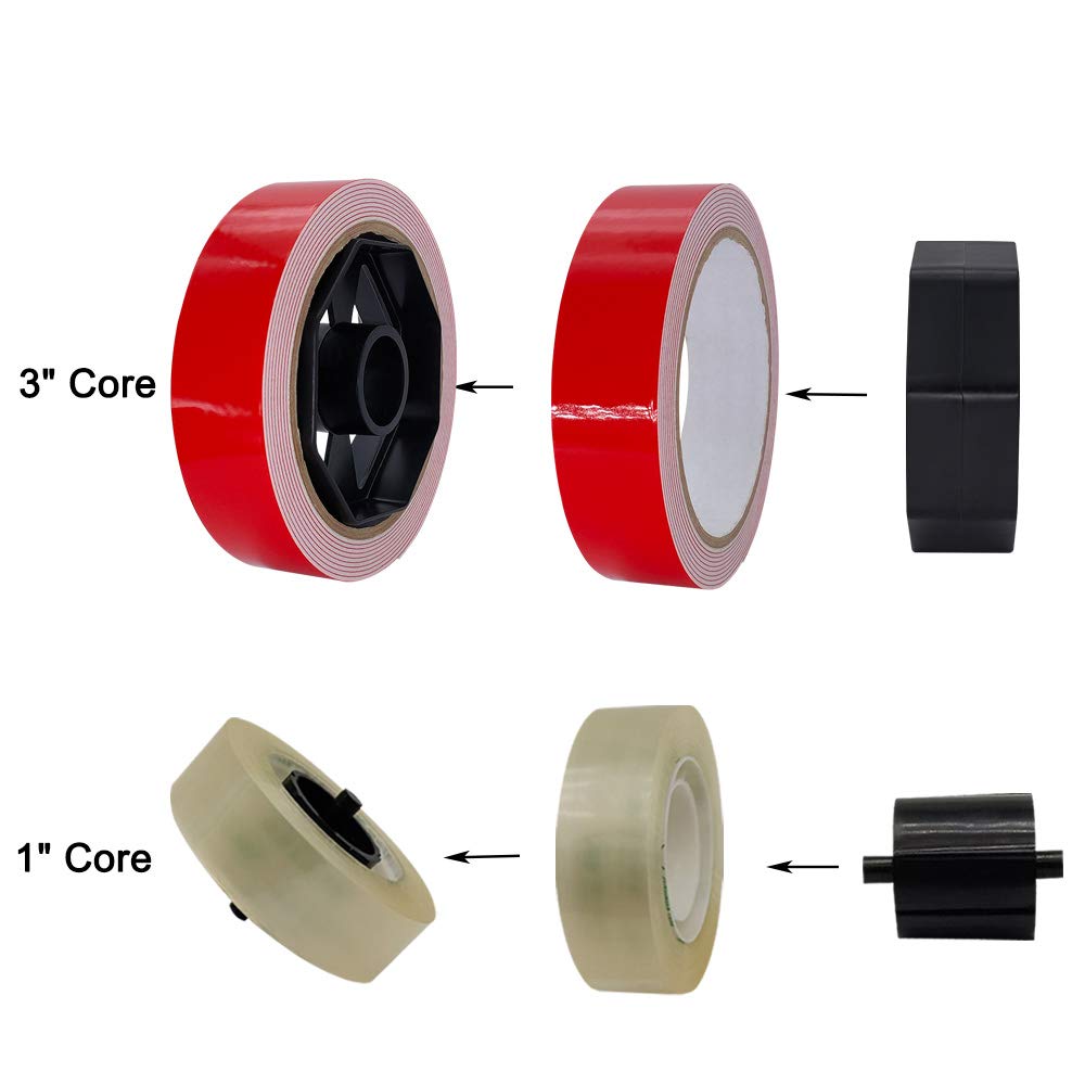 Tape Dispenser, Heat Press Tape Dispenser, Desk Heat Tape Dispenser 6.3 x 2.5 x 3.4 Inch, Holder Fits 1" and 3" Core (Black)