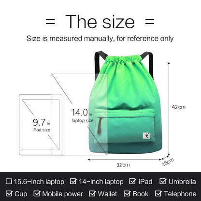 Risefit Waterproof Drawstring Bag, Gym Bag Sackpack Sports Backpack for Men Women