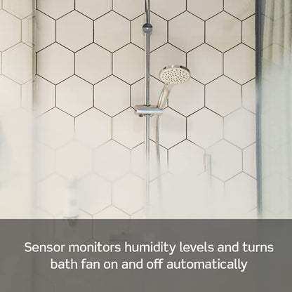 Leviton Humidity Sensor Switch for Bathroom Exhaust Fan, Automate Ventilation, Air Circulation, Moisture Control, ¼ HP, Single Pole, DHS05-1LW, White