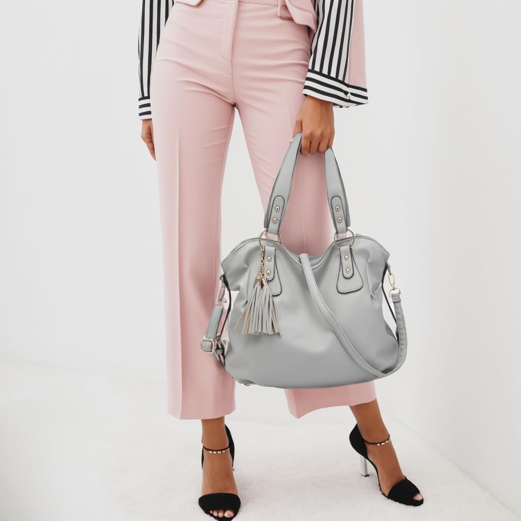 Purses And Wallets Set For Women Tote Handbags Large Hobo Bag, Grey
