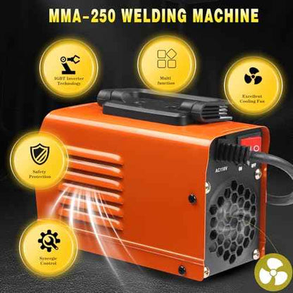 MMA250 Stick Welder Machine Mini Home Welding Machine, IGBT Inverter Welding Machine, Cooperative Control, Safety Protection, Suitable for Beginners