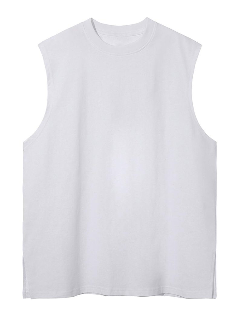 SnowElve 3 Pack Mens Workout Tank Tops Sleeveless Tee Shirts Men Muscle Shirt Gym Cotton T Shirts Running Beach Loose Fit Tee（XZG,BKBKWT,M