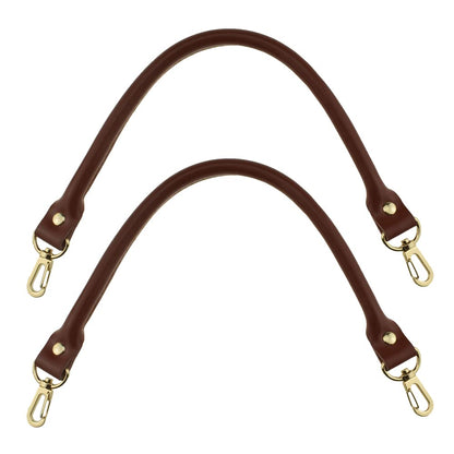 Hahiyo Purse Handle Replacement Cowhide Leather Handle Strap Shoulder Handbag Tote Belt Lobster Swivel Clasp Buckle Sturdy Easy Clip on Attach Stay on Not Slip off Not Leave Mark on Body 15.7inch 2PCS