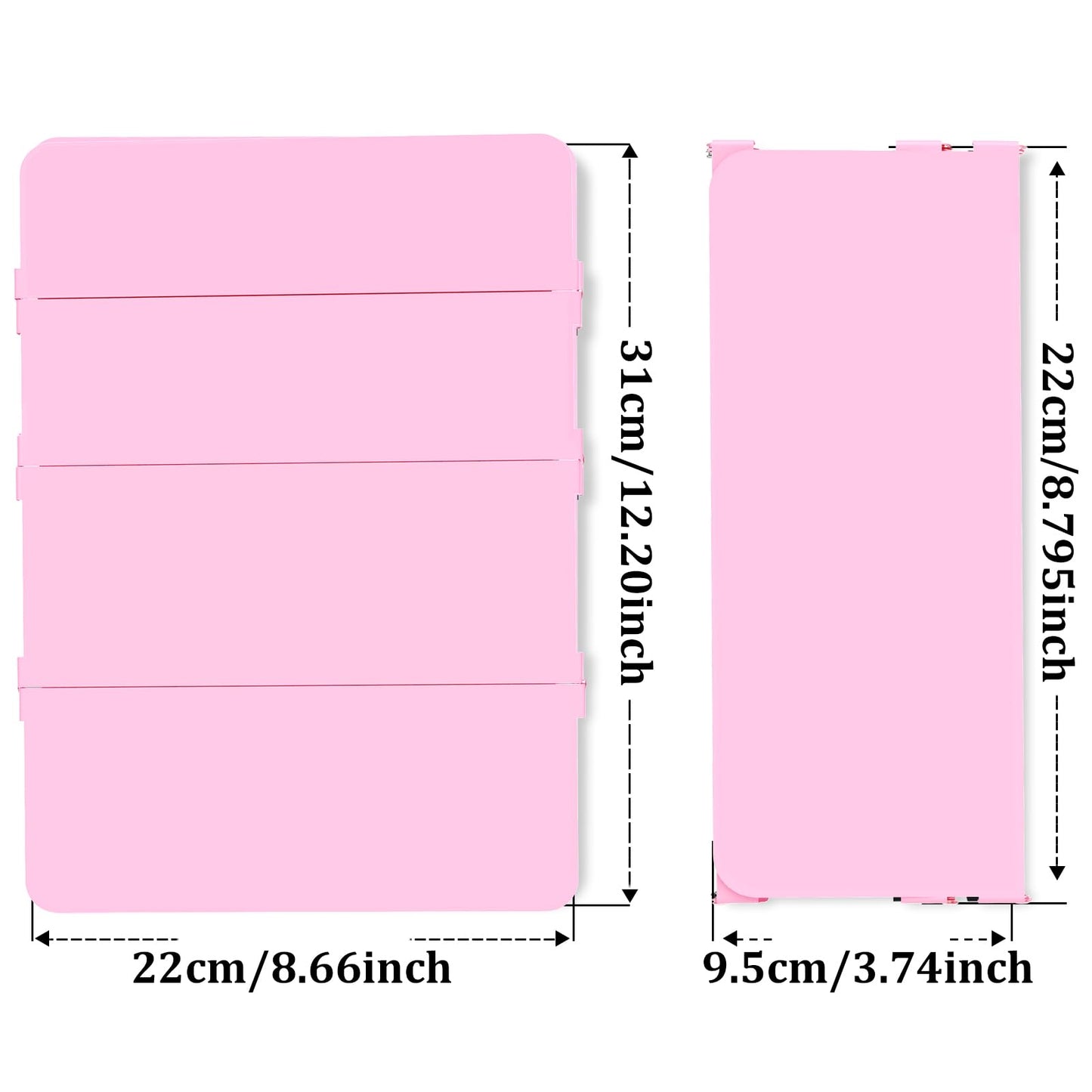 Nursing Clipboard Foldable-4 Layers Aluminum Nurse Foldable Clipboard Nursing Medical Edition Cheat Sheets, Pocket Size Pen Clip for Nurses Students School and Doctors-Pink