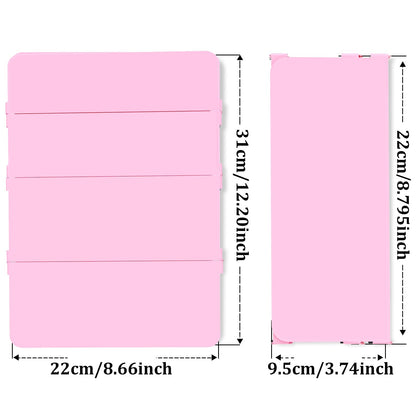 Nursing Clipboard Foldable-4 Layers Aluminum Nurse Foldable Clipboard Nursing Medical Edition Cheat Sheets, Pocket Size Pen Clip for Nurses Students School and Doctors-Pink