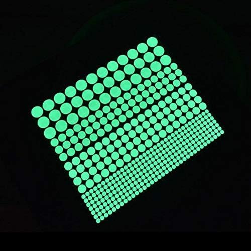 1 Sheet Glow in The Dark Wall Stickers,407 Pcs Removable Glow in Dark Dots Wall Decals,Adhesive Dots Luminous,Glow in The Dark Ceiling Stickers Decor,Realistic Starry Sky Wall Treatments and Supplies