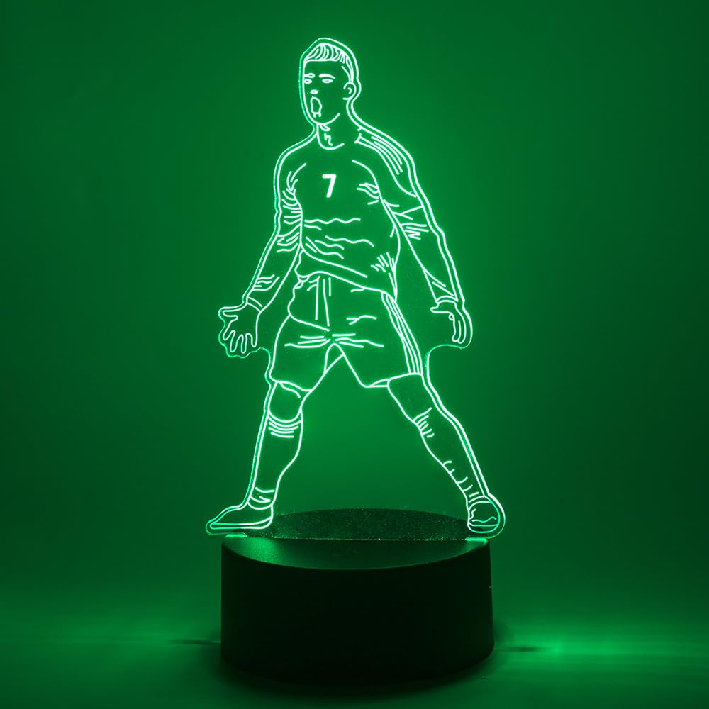 EXIGENT 3D LED Light Brazil Soccer Lamp Acrylic Illusion Night Flashing Cool (SoccerLamp_BRZL)