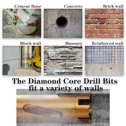 2.5" Dry Core Drill Bits for Cured Concrete with Rebar Brick Blonck Masonry etc 13in/330mm Drilling Depth£¬10mm Diamond Segment Height£¬2 Adapters