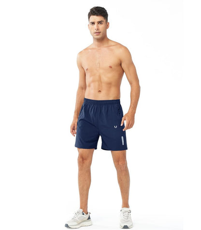 NORTHYARD Men's Athletic Running Shorts Gym Workout 7"/9"/5" Quick Dry Lightweight Sports Basketball Tennis 3 Zipper Pockets DARKBLUE-5inch L