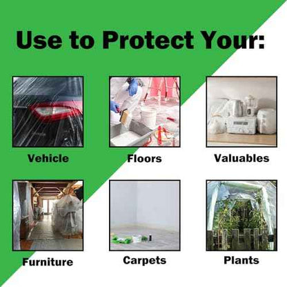 Painters Plastic Drop Cloth£¬1mil 9x12ft Plastic Tarp Waterproof Dustproof£¬Painting for Couch Cover and Furniture Cover, Painters Plastic, dust Cover 2 Package.