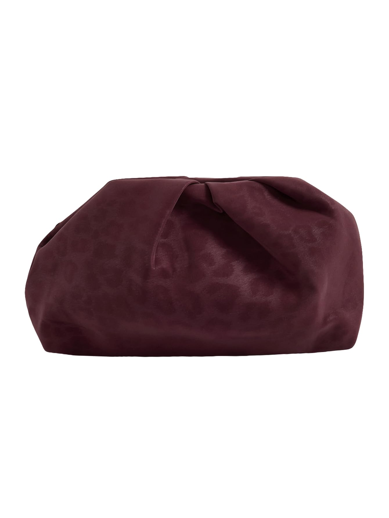 QWINEE Women's Elegant Studded Clutch Bag Magnet Ruched Bags Retro Vintage Evening Handbag Burgundy Leopard One Size