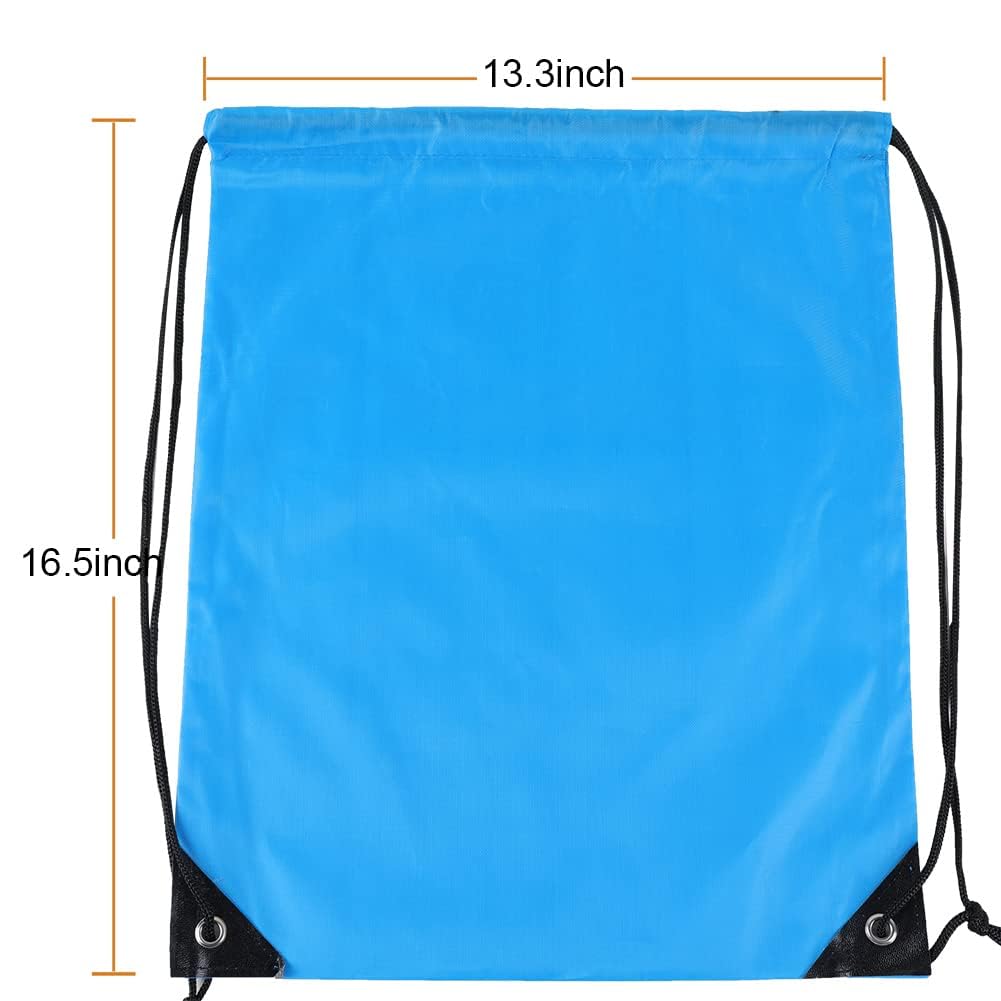 CODOBON 40 Pcs Drawstring Backpack Bulk Draw String Bags Cinch Polyester Bag for Gym Sport, Sky Blue