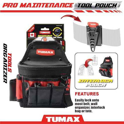 Electrician Tool Pouch, 15 Pockets Tool Belt Pouches with Quick Release Belt Clip, Utility Mini Tool Organizer Pouch for Carpenter, Construction, Technician