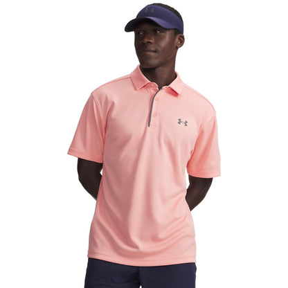Under Armour Men's Tech Golf Polo, (603) Posh Pink / / Pitch Gray, XX-Large