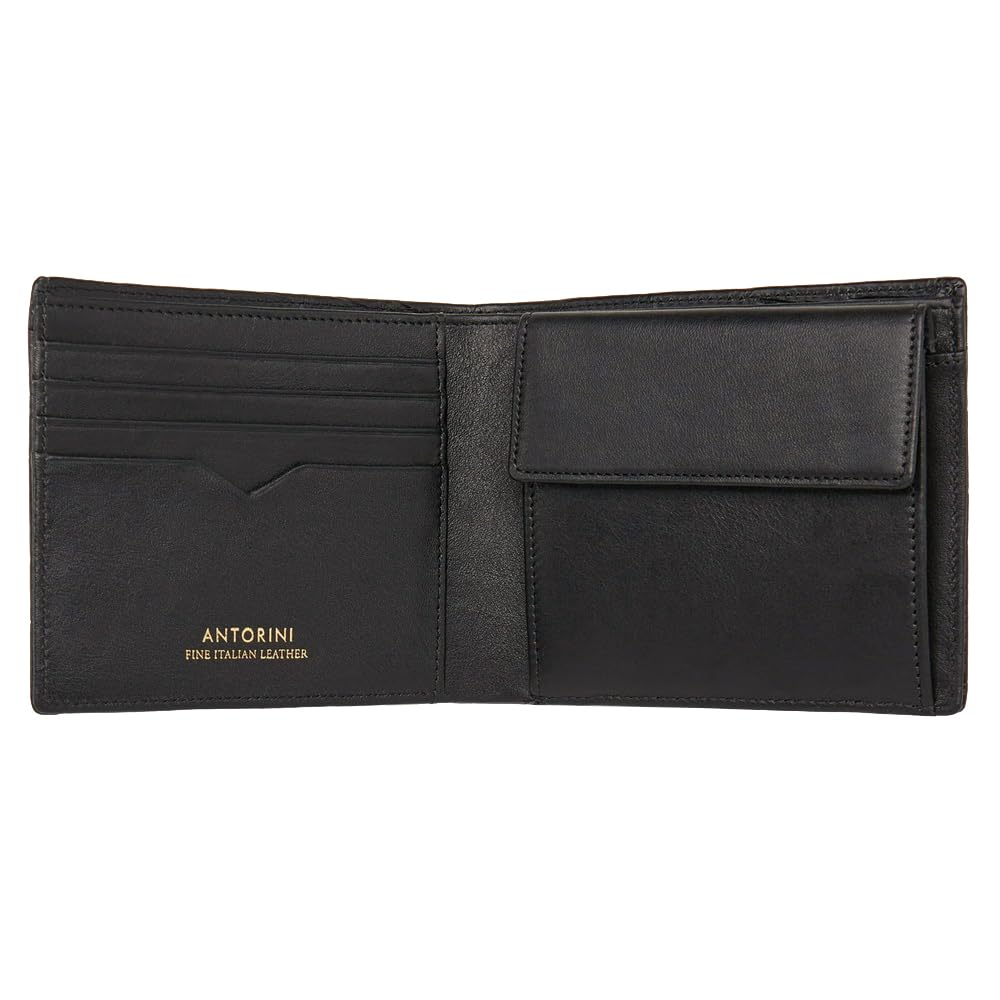 ANTORINI Best Italian Genuine Leather Thin Bifold Wallet Credit Card Holder for Men with Coin Pocket Minimalist Wallet