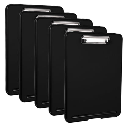 5pcs Clipboards with Storage,Plastic Foldable Clipboard Storage Nursing Clip Board with Low Profile Clip for Teacher Nurse Employee（9.5 x 13.5 Inch）